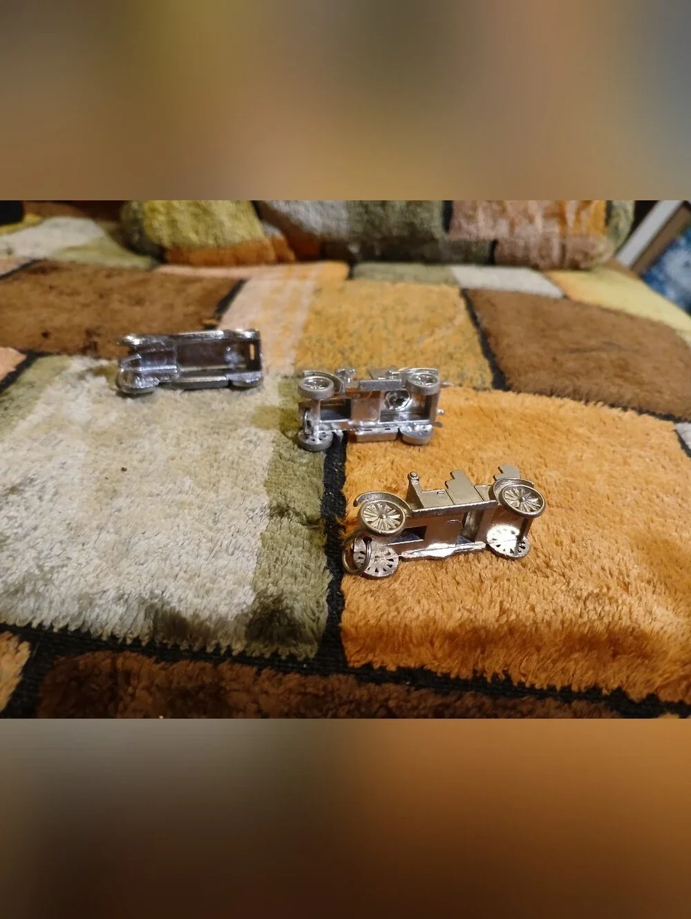 Silver Toy Car Set 3 Metallic Miniature Vehicles C